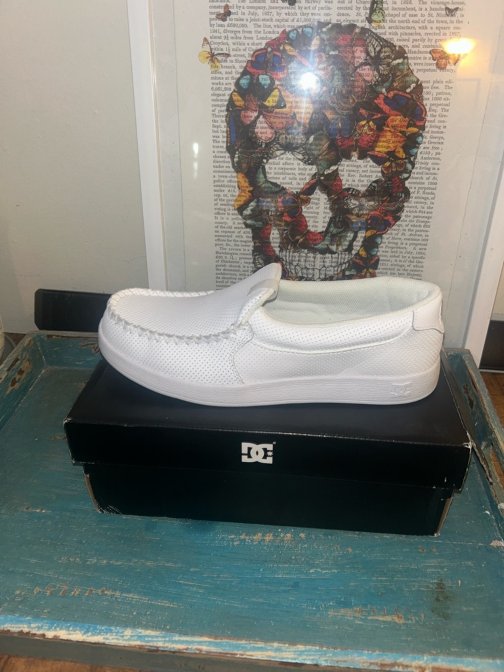 DC White Men’s Slip-On Perforated Casual Loafer